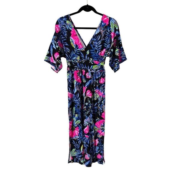 NWT Lilly Pulitzer Parigi Elbow Sleeve Midi Dress SZ XS Onyx Earned Stripes - Picture 3 of 12